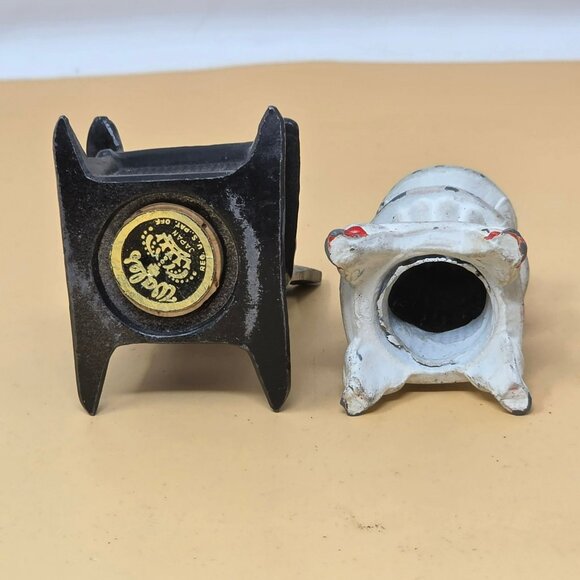 Vintage Cast Iron Miniature Rocking Chair & Stove Set With Floral Accents - Picture 6 of 11